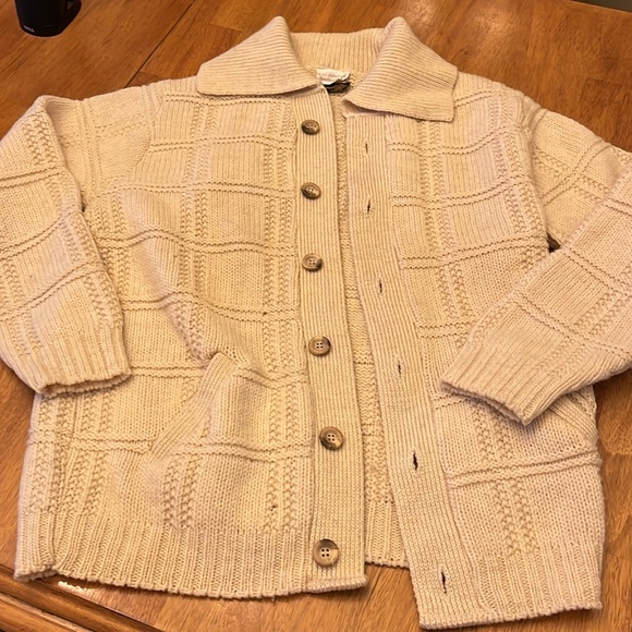 Brooks Brothers vintage men’s large wool cream sweater with pockets. - Picture 7 of 8
